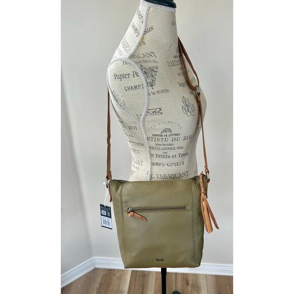 The Sak Women's Ashland Leather Crossbody Bag Purse Color is Loden NWT - Picture 4 of 10